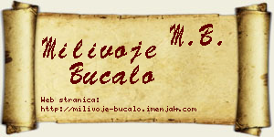 Milivoje Bucalo vizit kartica